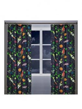 Image of Bedlam Supersonic Glow In The Dark Lined Pleated Curtains