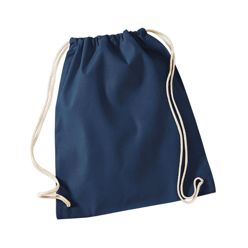 Image of Westford Mill Mens Cotton Drawstring Bag in Navy Navy Male