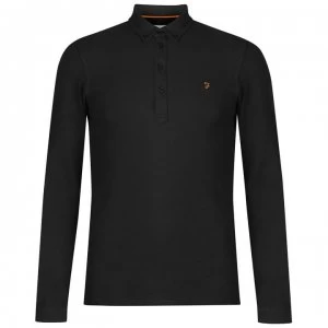 Farah Vintage Farah Merriweather Long Sleeve Polo Mens - Black