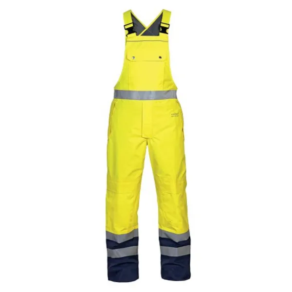 image of Utting Hydrowear Utting SNS High Visibility Waterproof Bib and Brace Saturn Yellow/Navy Blue 3XL HYD072260SYN3XL