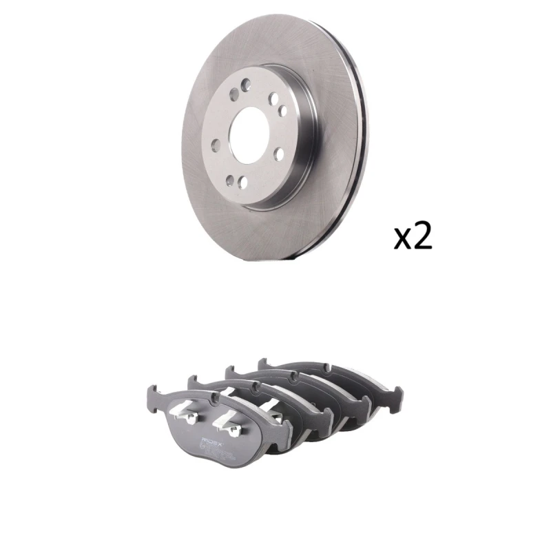 Image of RIDEX 3405B3290 Brake disc and pads set Front Axle, Brake Disc Type: internally vented, excl. wear warning contact Brake Set,disc brakes (3405)