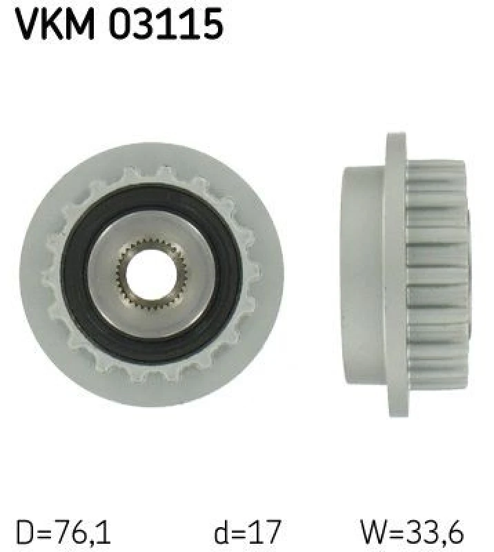 Image of SKF Alternator clutch pulley SKF VKM 03115