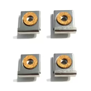 Image of GTV Mirror & Glass Hanging Kit Wall Bracket Clips Set Chrome, Pack of 12