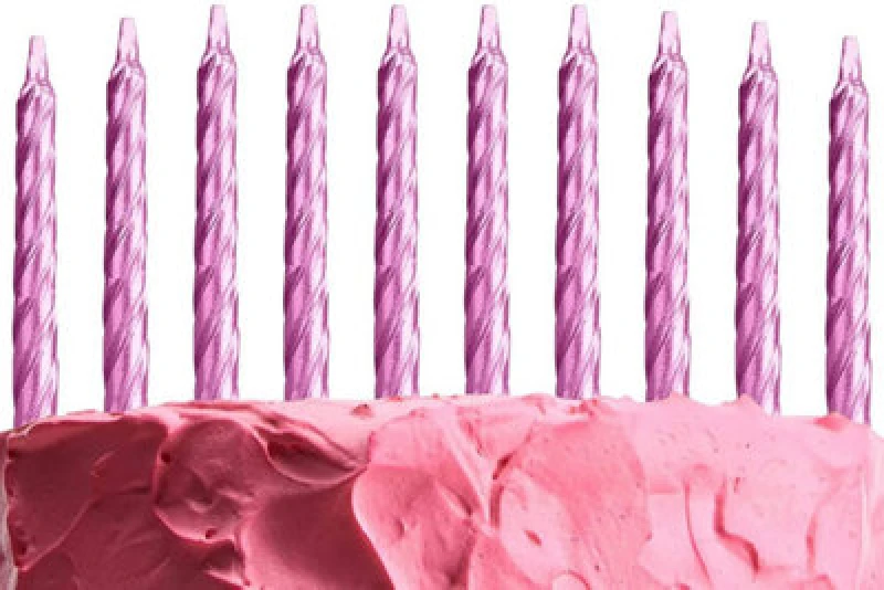Image of Shatchi 10pcs Light Pink Candles for Birthday Anniversary Party Cake Topper Decoration Pink unisex