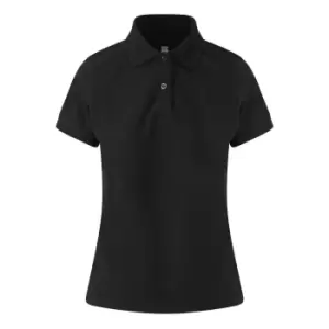 Image of AWDis Just Polos Womens Girlie Stretch Pique Polo Shirt (XXL) (Black)