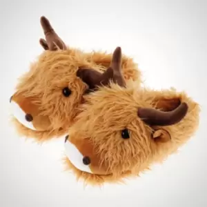 Image of Fuzzy Friends Highland Cow Slippers, Polyester
