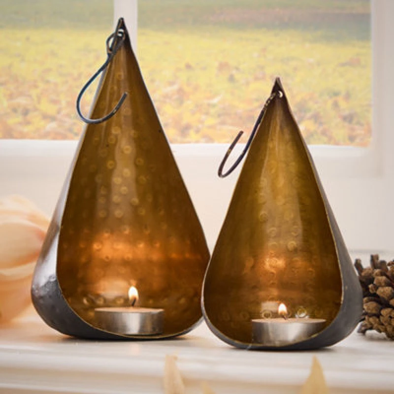 Image of Dibor Set of 2 Brass Elegance Christmas Decoration Tea Holders in Brown Brown Unisex