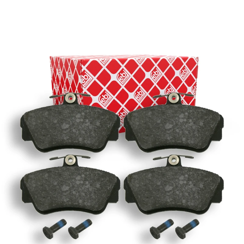 Image of FEBI BILSTEIN 16210 Brake pad set Front Axle, excl. wear warning contact, with bolts/screws Brake Pad Set,disc brake (402)