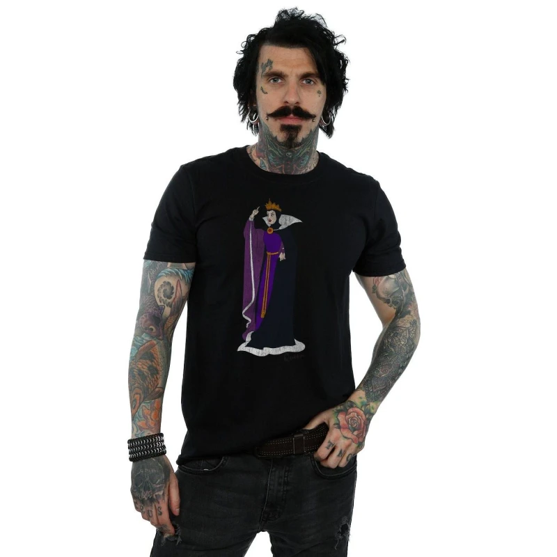 Image of Disney Men Snow White Classic Evil Queen Grimhilde T-Shirt in Black Size: large Black L Male 5057245588096