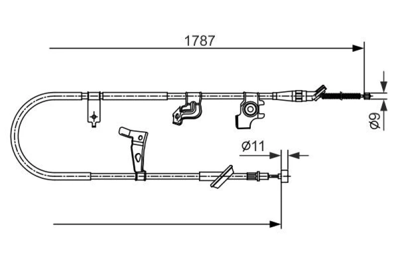 Image of Bosch 1 987 482 435 Brake Cable 1787mm Cable,parking brake (124)