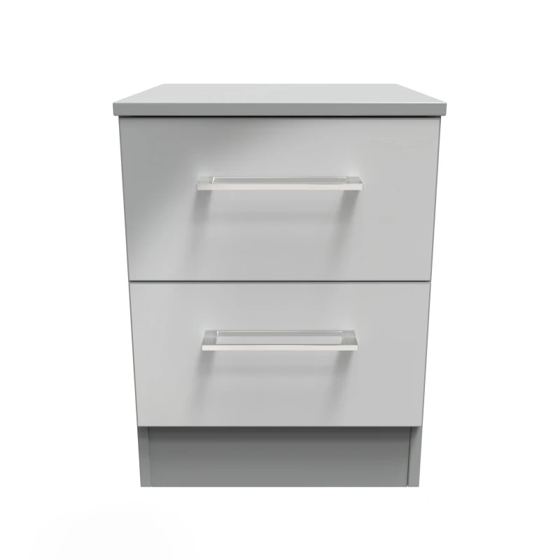 Image of Chester 2 Drawer Bedside Cabinet In Uniform Grey & Dusk Grey (Ready Assembled)