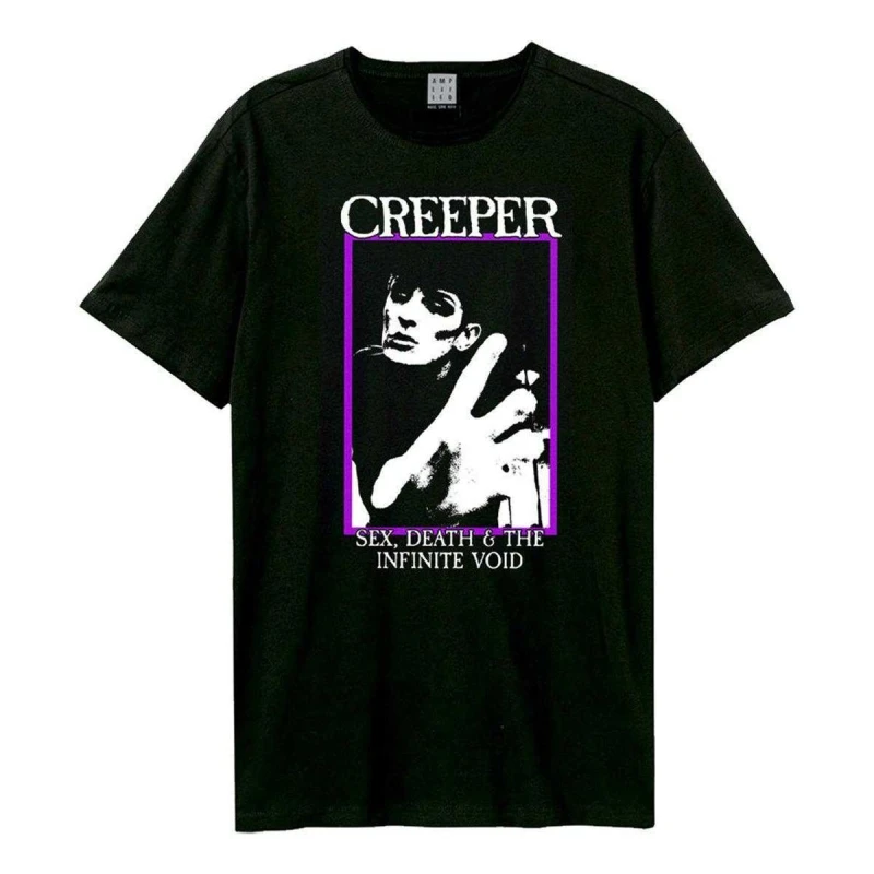 Image of Amplified Amplified Men Sex Death & The Infinite Void Creeper T-Shirt in Black Size: X-Small Black XS Male 5063852064212