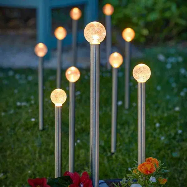 Image of Smart Solar Glowball Stake Lights - Set Of 10