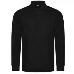 Image of PRO RTX Mens Pro PiquA Long-Sleeved Polo Shirt (3XL) (Black)