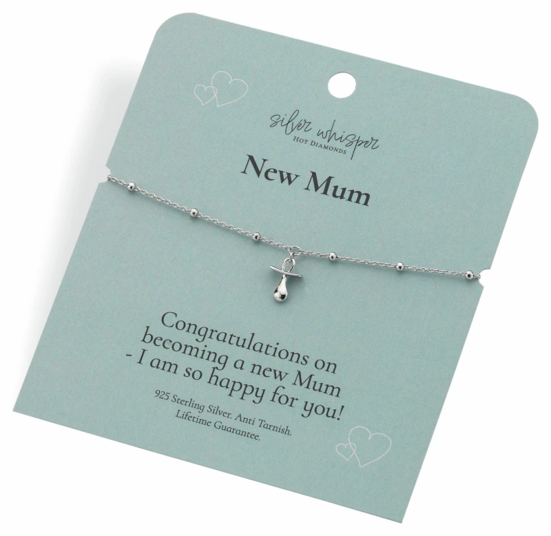 Image of Hot Diamonds Sterling Silver New Mum Dummy Charm Bracelet