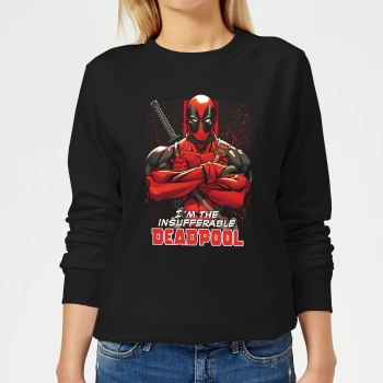 Image of Marvel Deadpool Crossed Arms Womens Sweatshirt - Black - L