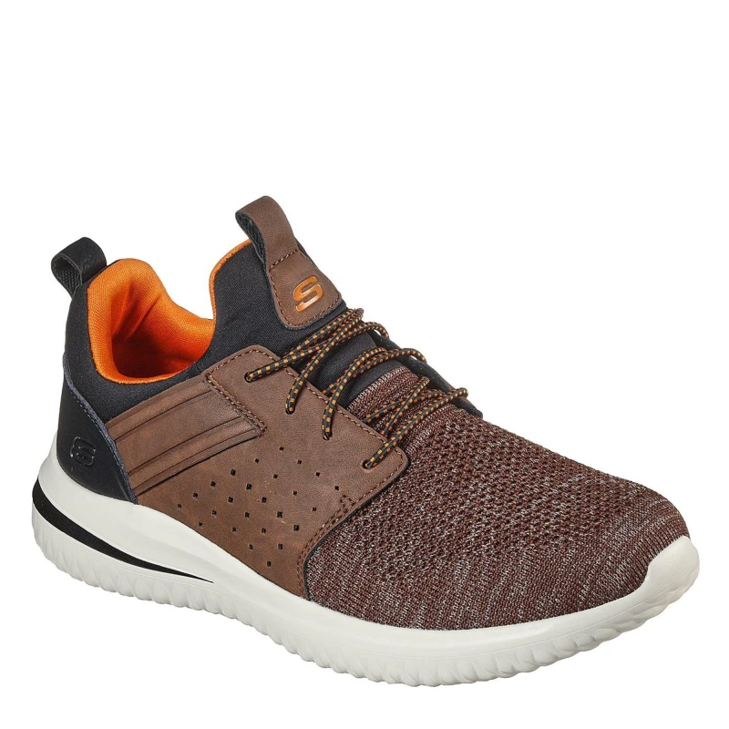 Image of Skechers Mens Delson Cicada Low-Top Trainers Chocolate male 6.5 (40)