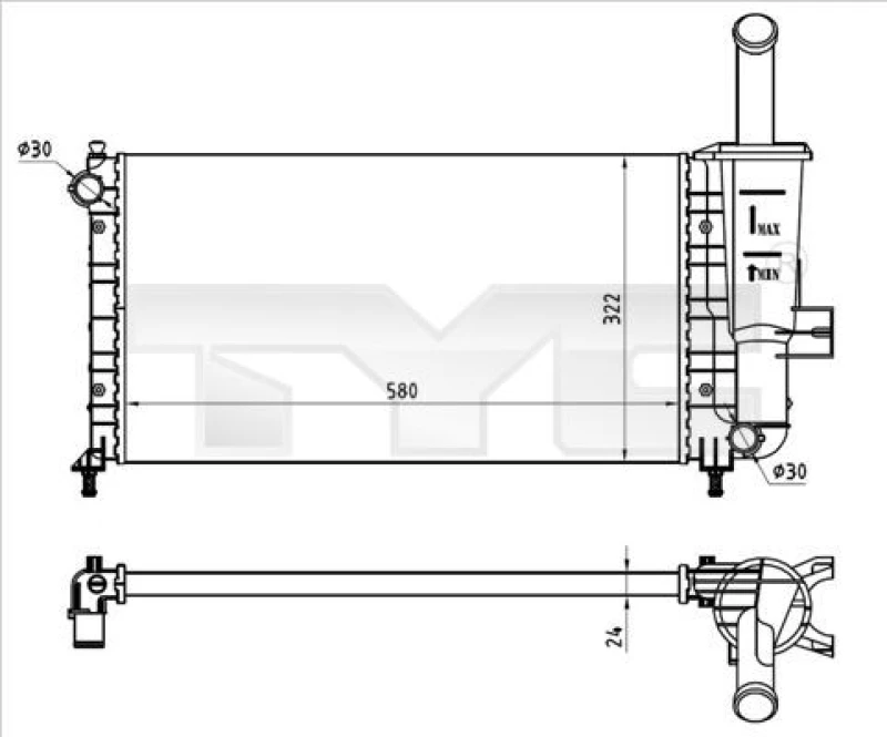 Image of TYC Engine radiator TYC 709-0026-R