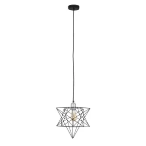 Image of Casco Chrome Pendant with Black Sadira Shade