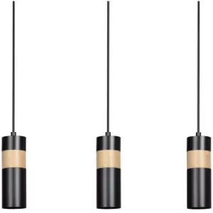 Image of Emibig Akari Black Bar Pendant Ceiling Light 3x GU10