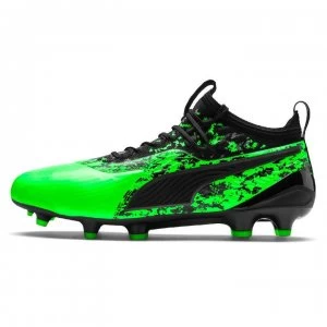 image of Puma One 19.1 FG Football Boots - Green/Charcoal