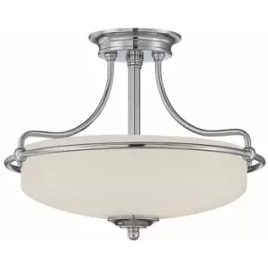 Image of Loops - 3 Bulb Semi Flush Light Antique Nickel Finish LED E27 100W Bulb