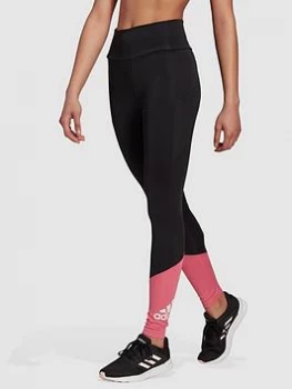 Image of adidas Big Logo Leggings - Black/Pink, Size S, Women