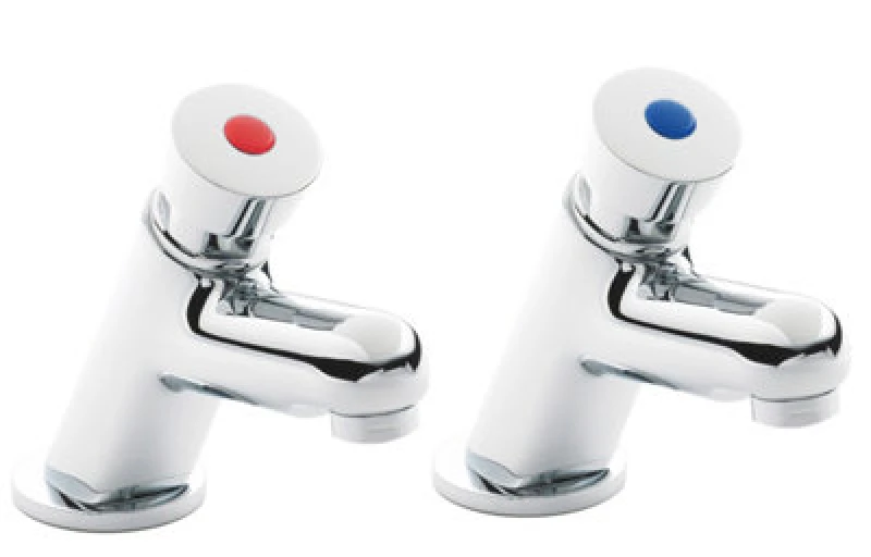 Image of Balterley Push Button Basin Taps Chrome Silver