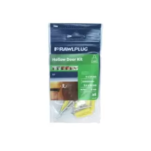 Image of Rawlplug Hollow Door Fixing Kit (L)24mm (Dia)5mm, Pack Of 6