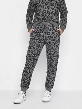 Image of PixieGirl Petite Leopard Print Jogger - Grey, Size 10, Women