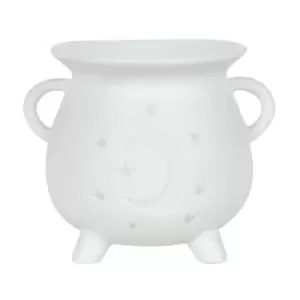 Image of White Mystical Moon Cauldron Oil Burner