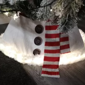 image of 60cm Snowman USB LED Fabric Christmas Tree Skirt with Timer Function in Warm White