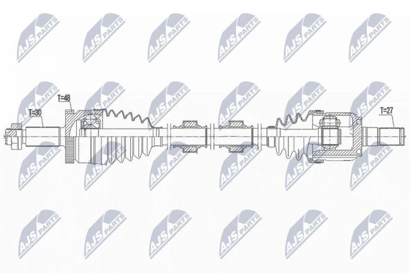 Image of NTY NPW-KA-390 Drive shaft 6-Speed Automatic Transmission, Front Axle Right Drive Shaft (13)
