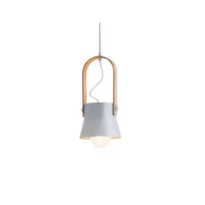 Image of Pefka Dome Ceiling Pendant 1 Light White-Wood