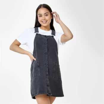 image of Jack Wills Patsy Denim Mini Dress - Washed Black