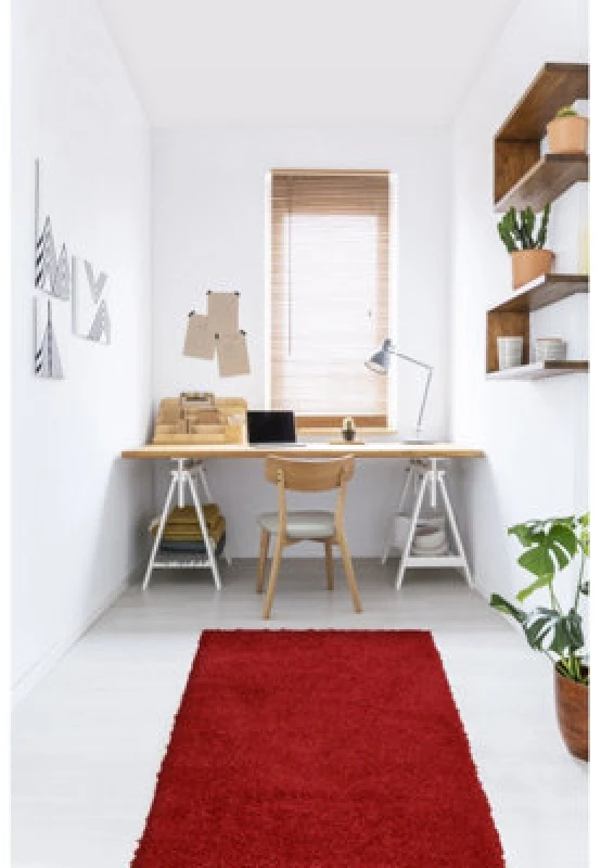 Image of Homemaker Delta Shaggy Runner - Red Red 67x200cm