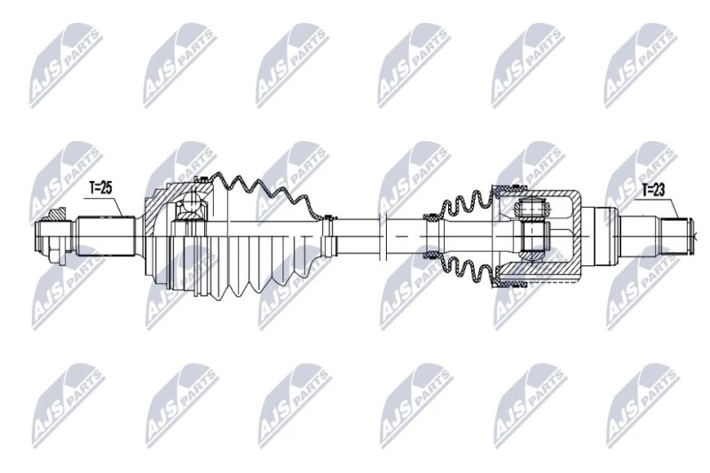 Image of NTY NPW-FR-228 Drive shaft Automatic Transmission, Front Axle Left Drive Shaft (13)