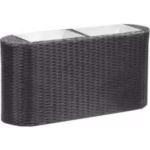 Image of Garden Raised Bed 80x25x40cm Poly Rattan Black Vidaxl Black