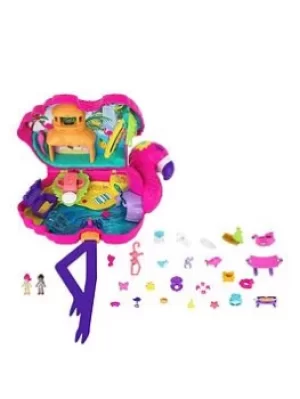 Image of Polly Pocket Polly Pocket Flamingo Party Playset With Micro Dolls And Accessories