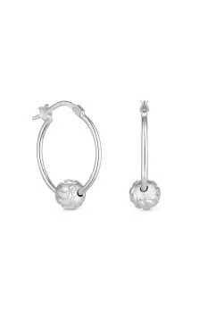 Image of Sterling Silver 925 Disco Ball Charm Hoop Earrings