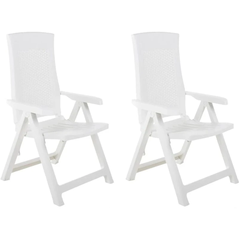 Image of VIDAXL Garden Reclining Chairs 2 pcs Plastic White Vidaxl 8719883859446