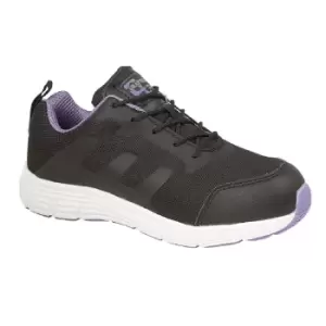 Image of Grafters Womens/Ladies Toe Capped Safety Trainers (8 UK) (Black/Lilac)
