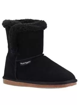 Image of Hush Puppies Ashleigh Bootie Slipper, Black, Size 3, Women