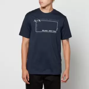 Image of Armani Exchange Centre Script Cotton-Jersey T-Shirt - M
