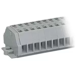 Image of WAGO 260-103 3-way 2 Conductor Fixing Flanges Terminal Strip Grey ...