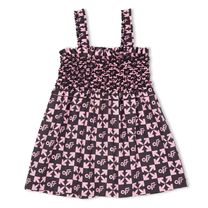 Image of Off White Kids Smock Dress Black/Pink female 12Y