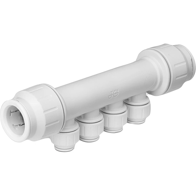 Image of John Guest 22mm x 15mm 4 Port Manifold PEM522215WP White