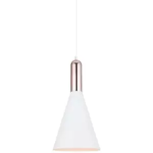 Image of Italux Khaleo - Modern Hanging Pendant White, Copper 1 Light , E27