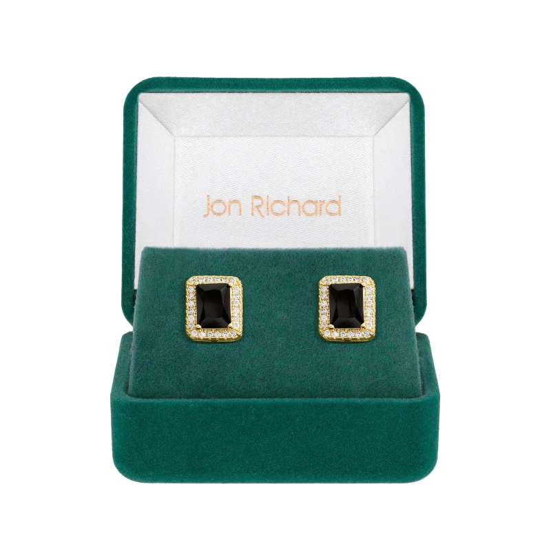 Image of Jon Richard Jon Richard Gold Plated Jet Perfume Bottle Stud Earrings Gold female