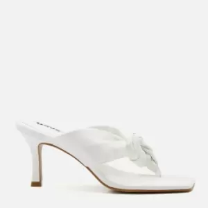 Dune Womens Mykonos Leather Heeled Mules - White - UK 4